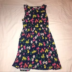 Blue Floral Patterned Dress w/ Cutouts